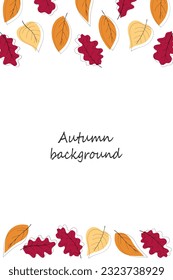 Vertical background and frame with autumn leaves.