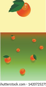 The vertical background with the image of red apples on the grass