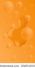 Vertical background of liquid honey with bubbles. Vector illustration. Suitable for wallpapers, presentations, banners, etc.