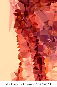 Vertical background low poly mosaic. Template design, list, front page, brochure layout, banner, idea, cover, print, flyer, book, blank, card, ad, sign, sheet. Copy space. Vector clip art.