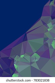 Vertical background low poly mosaic. Template design, list, front page, brochure layout, banner, idea, cover, print, flyer, book, blank, card, ad, sign, sheet. Copy space. Vector clip art.