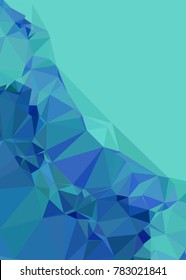 Vertical background low poly mosaic. Template design, list, front page, brochure layout, banner, idea, cover, print, flyer, book, blank, card, ad, sign, sheet. Copy space. Vector clip art.