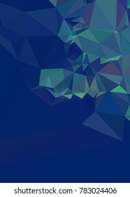 Vertical background low poly mosaic. Template design, list, front page, brochure layout, banner, idea, cover, print, flyer, book, blank, card, ad, sign, sheet. Copy space. Vector clip art.