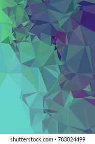 Vertical background low poly mosaic. Template design, list, front page, brochure layout, banner, idea, cover, print, flyer, book, blank, card, ad, sign, sheet. Copy space. Vector clip art.