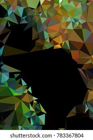 Vertical background low poly mosaic. Template design, list, front page, brochure layout, banner, idea, cover, print, flyer, book, blank, card, ad, sign, sheet. Copy space. Vector clip art.