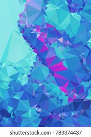 Vertical background low poly mosaic. Template design, list, front page, brochure layout, banner, idea, cover, print, flyer, book, blank, card, ad, sign, sheet. Copy space. Vector clip art.