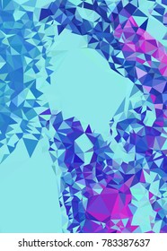 Vertical background low poly mosaic. Template design, list, front page, brochure layout, banner, idea, cover, print, flyer, book, blank, card, ad, sign, sheet. Copy space. Vector clip art.