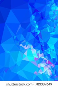 Vertical background low poly mosaic. Template design, list, front page, brochure layout, banner, idea, cover, print, flyer, book, blank, card, ad, sign, sheet. Copy space. Vector clip art.