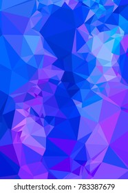 Vertical background low poly mosaic. Template design, list, front page, brochure layout, banner, idea, cover, print, flyer, book, blank, card, ad, sign, sheet. Copy space. Vector clip art.