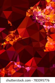 Vertical background low poly mosaic. Template design, list, front page, brochure layout, banner, idea, cover, print, flyer, book, blank, card, ad, sign, sheet. Copy space. Vector clip art.