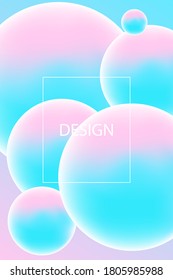 Vertical background with pink and blue 3D spheres. Template for app, mobile phone case