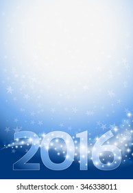 vertical background with stars and 2016. vector