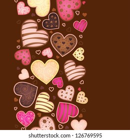 vertical background for text with sweetmeat in form heart