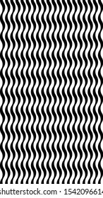 Vertical background with a wavy hypnotic stripe. The illusion of movement. Abstract hypnotic format for gadget screens.