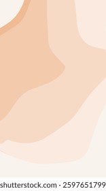 Vertical background wavy lines. Pastel color delicate peach, light orange. Vector template for design, stories, posts on social networks.
