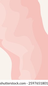 Vertical background wavy lines. Pastel color delicate peach with pink tints. Vector template for design, stories, posts on social networks.
