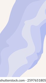 Vertical background wavy lines. Pastel color violet. Vector template for design, stories, posts on social networks.