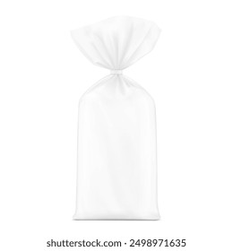 Vertical bag with clip band mockup. Vector illustration isolated on white background ready and simple to use for your design. Mockup will make the presentation look as realistic as possible. EPS10.