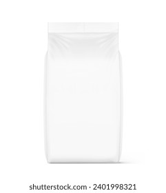 Vertical bag mockup. Front view. High realistic. Vector illustration isolated on white background. Ready for use in presentation, promo, advertising and more. EPS10.