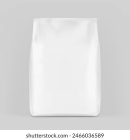 Vertical bag mockup. Front view. High realistic. Vector illustration isolated on grey background. Ready for use in presentation, promo, advertising and more. EPS10.