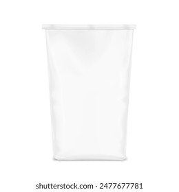Vertical bag mockup. Front view. High realistic. Vector illustration isolated on white background. Ready for use in presentation, promo, advertising and more. EPS10.	