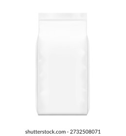 Vertical bag mockup. Front view. High realistic. Vector illustration isolated on white background. Ready for use in presentation, promo, advertising and more. EPS10.