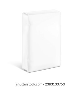 Vertical bag package mockups. Half side view. Vector illustration isolated on white background. Easy to use for presentation your product, idea, promo, design. EPS10.
