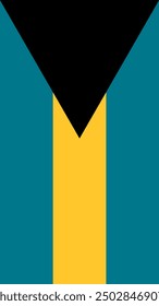 Vertical Bahamas Flag, Vertical Flag of Bahamas