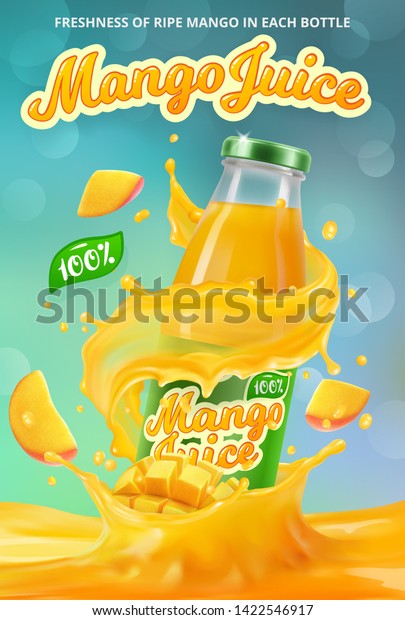 Vertical Banner 3d Realistic Advertising Mango Stock Vector (Royalty ...