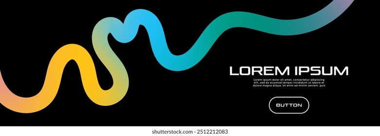 Vertical banner with abstract liquid stripe. Modern design with colorful ribbon and empty space for text.