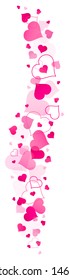 Vertical Banner Big And Little Pink Hearts