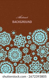 estandarte vertical com mandala arabesco azul contra textura marrom grungy. fundo árabe com padrão geométrico redondo abstrato