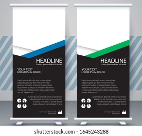 Vertical Banner business roll up standee Modern Mockup Template. Design Graphic EPS10