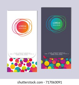 Vertical banner with a color gradient circle frame.