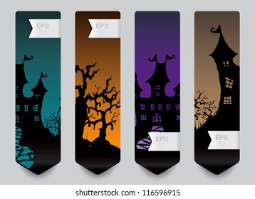 Vertical banner concept for Halloween in editable vector format