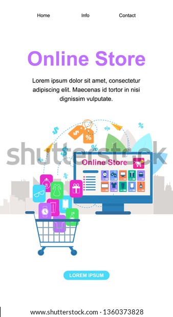 Vertical Banner Copy Space Online Store Stock Vector Royalty Free
