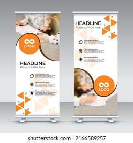 Vertical Banner Design. Business Roll Up. Banner Template. Vector illustration. roll up brochure flyer banner design. modern x-banner