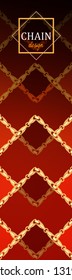 Vertical banner with a design of chains.