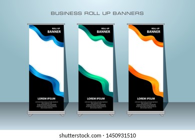 Vertical Banner Design Signboard Advertising Brochure Flyer Template Vector X-banner and Street Business Flag of Convenience, roll up banner.