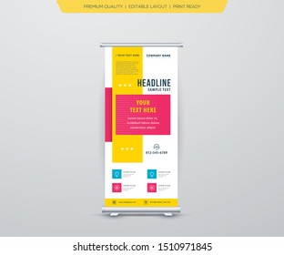 Vertical Banner Design Signboard Advertising Brochure Flyer Template Vector X-banner