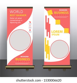 Vertical Banner Design Signboard Advertising Brochure Flyer Template Vector X-banner and Street Business Flag of Convenience, Layout Background