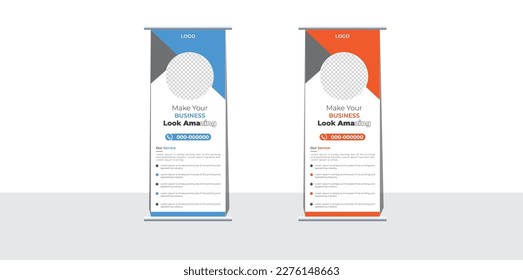 Vertical Banner Design Signboard Advertising Brochure Flyer Template Vector X-banner and Street Business. roll up banner