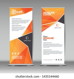 Vertical banner design template, abstract background, business brochure, flyer, roll up, cover presentation, infographic, rectangle size.