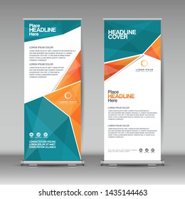 Vertical banner design template, abstract background, business brochure, flyer, roll up, cover presentation, infographic, rectangle size.