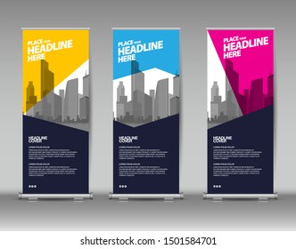 Vertical banner design template, abstract background, business brochure, flyer, roll up, cover presentation, infographic, rectangle size.