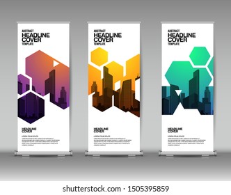 Vertical banner design template, abstract background.