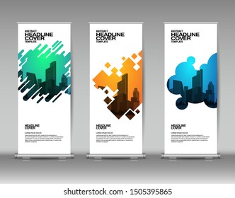 Vertical banner design template, abstract background.