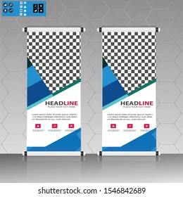 Vertical banner design template, abstract background, business brochure, flyer, roll up, cover presentation, infographic, rectangle size.
