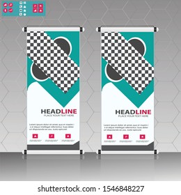 Vertical banner design template, abstract background, business brochure, flyer, roll up, cover presentation, infographic, rectangle size.

