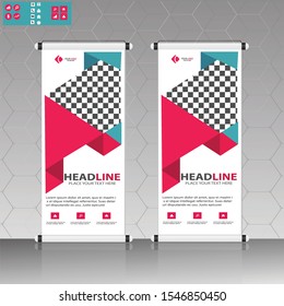 Vertical banner design template, abstract background, business brochure, flyer, roll up, cover presentation, infographic, rectangle size.

